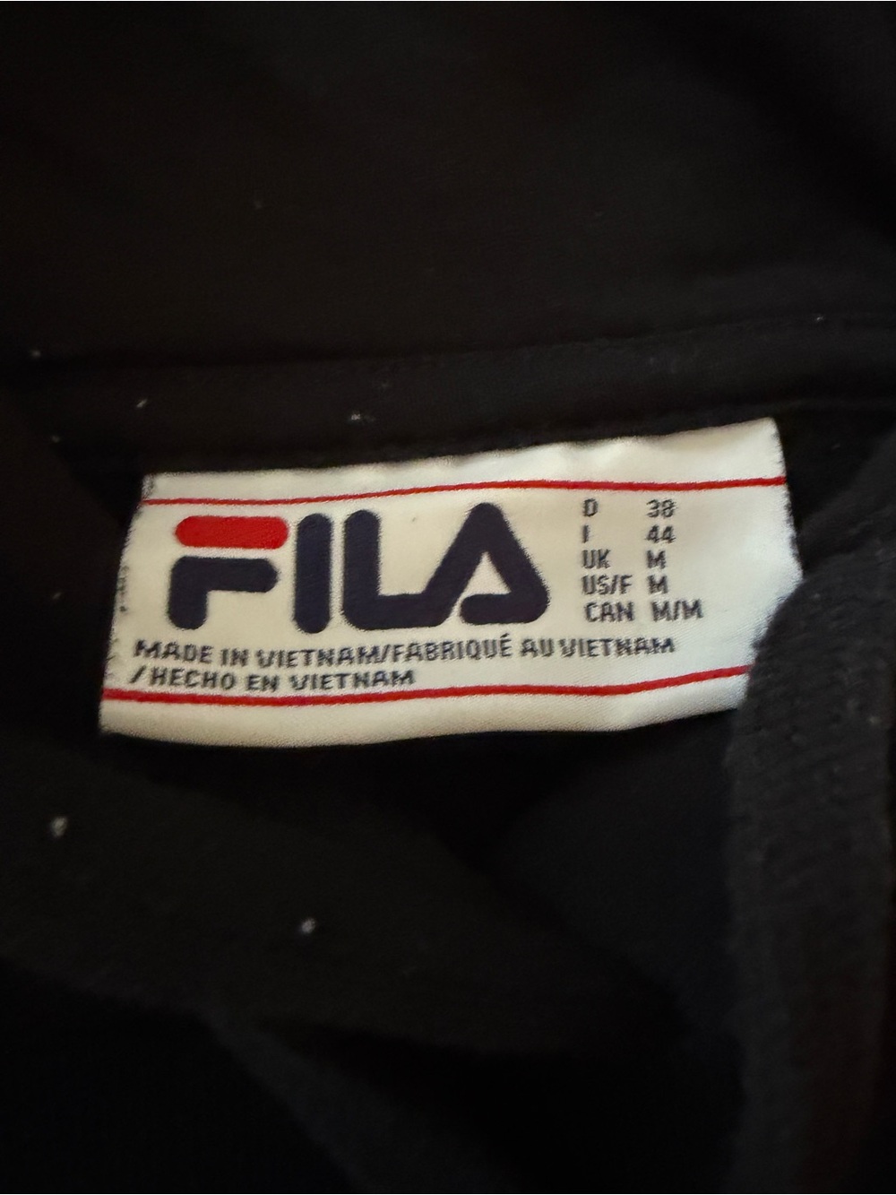 Fila Black Pullover Hoodie - M - Picture 3 of 4
